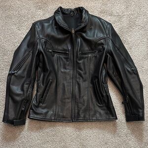 Heavy cowhide Black Leather Jacket for Women